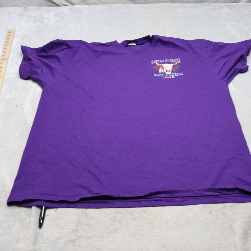 Sturgis Shirt Men 2XL Purple Black Hills Rally Graphic Print Biker Moto Crewneck